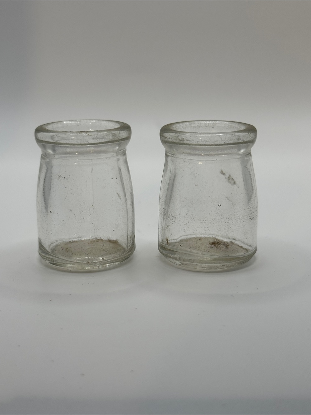 Vintage Clear Glass Mini Creamer Jars
